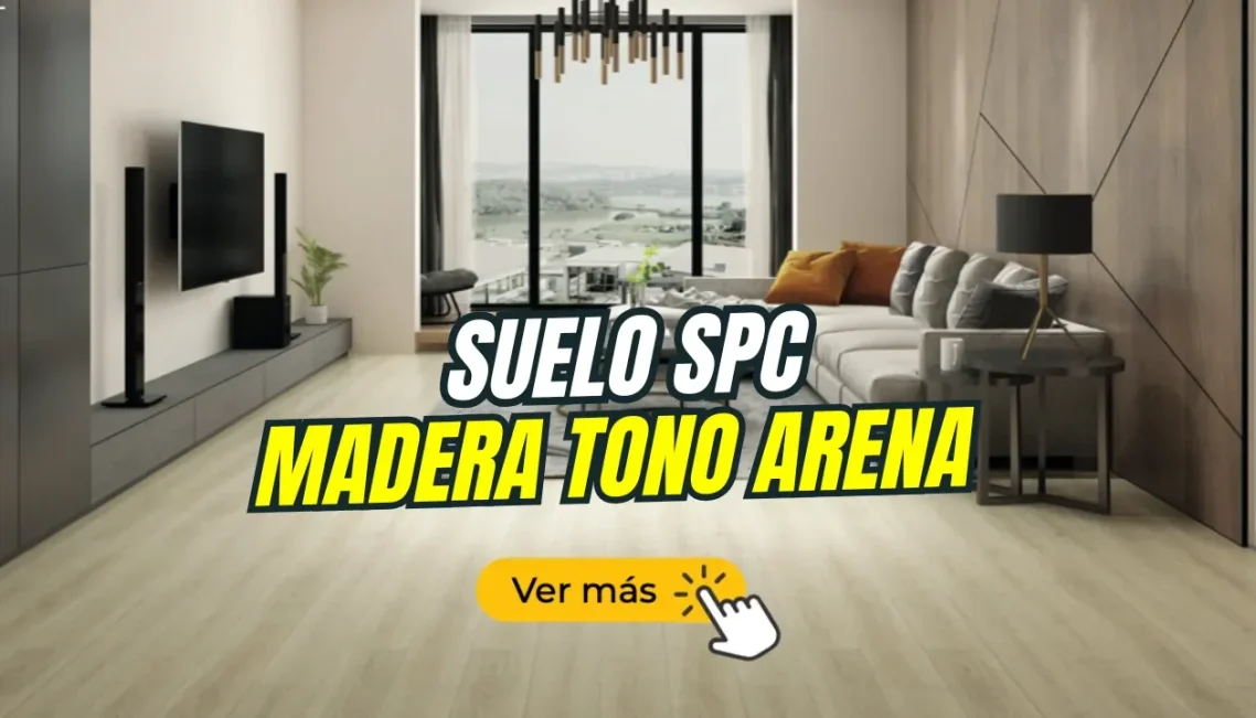 Interior moderno con suelo de madera tono arena y muebles elegantes.