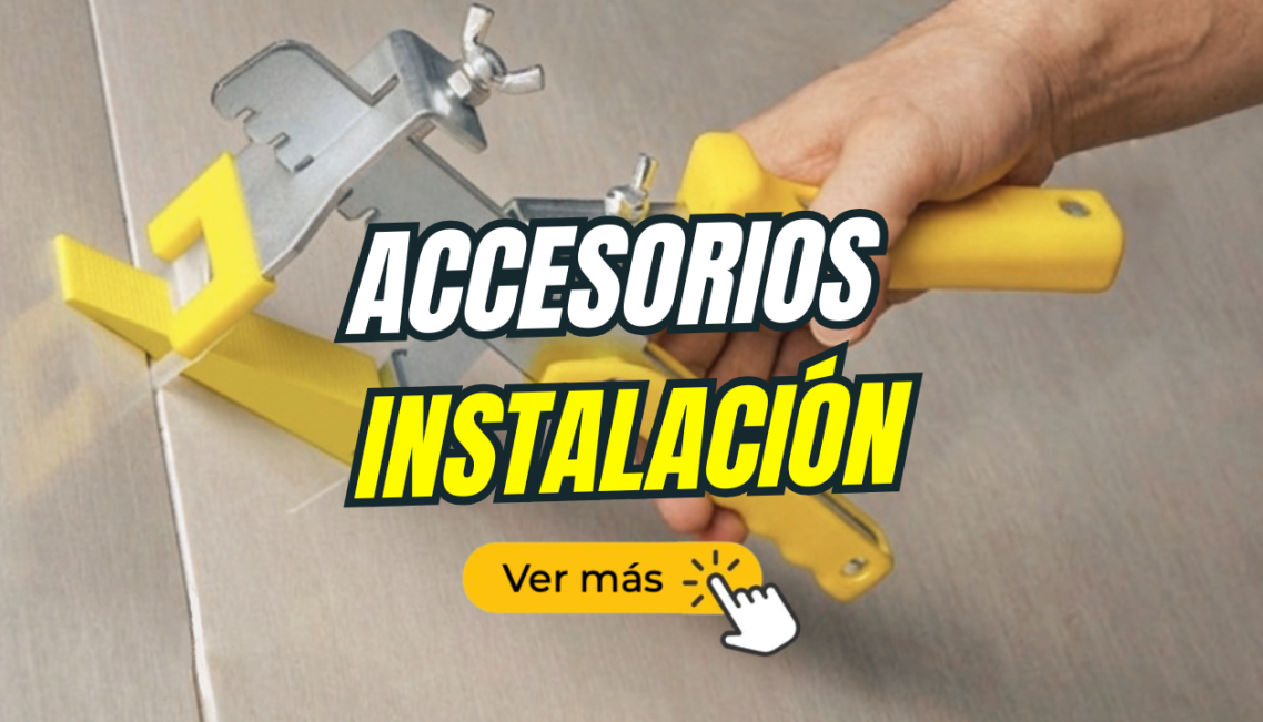 Accesorios de instalación placas decorativas Accesorios de instalación con herramientas y un fondo claro.