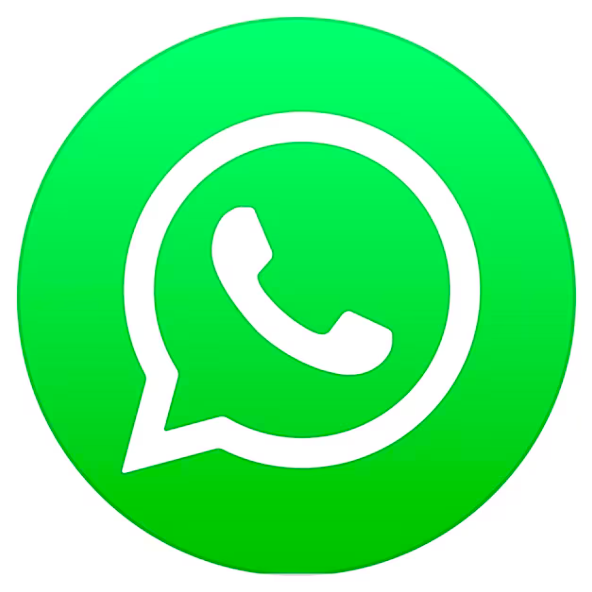 Logo de WhatsApp en un círculo verde con un símbolo de teléfono en blanco.